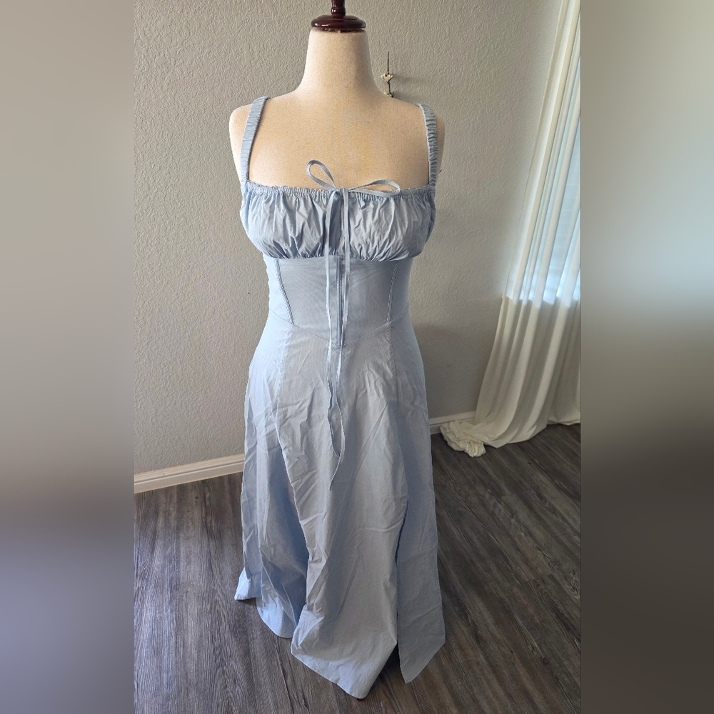 Light Blue Milkmaid Dress